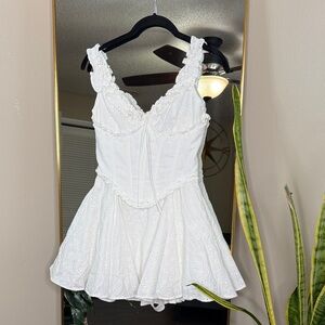 Babyboo White Mini Dress With Detachable Corset Medium